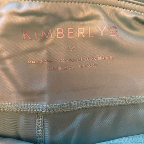 Kimberly C Womens Shiny Neon Mint Biker Short - Picture 4 of 5
